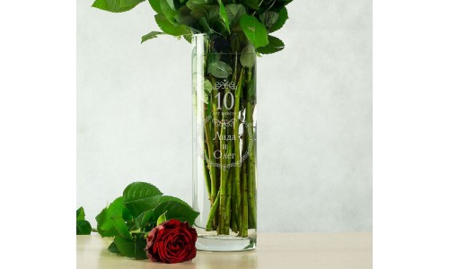 Именная ваза для цветов "С годовщиной"