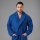 Мужской халат с вышивкой "Царь" (синий)