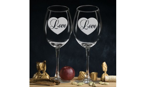 Комплект бокалов для вина "Love"