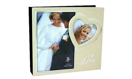 Свадебный фотоальбом с фоторамками на обложке