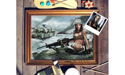 Портрет по фото *Девушка в танке*