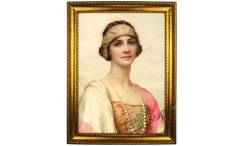 Портрет по фото *Девушка с жемчужным ожерельем*