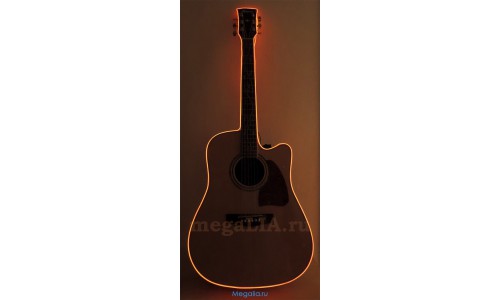 Неоновый шнур для гитары 3 метра, цвет оранжевый